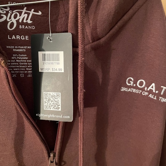 Men’s Brown G.O.A.T. Hoodie Jacket - Picture 3 of 5